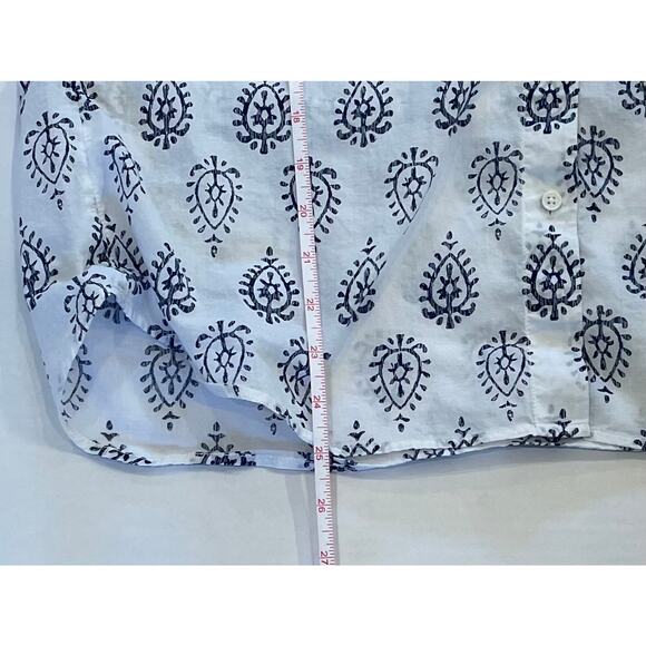 Talbots Navy Blue Allover Print Cotton Button Down Shirt, Size M - Picture 11 of 11